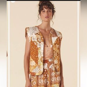 Spell Cha Cha Quilted Vest in Brown Sugar NWOT